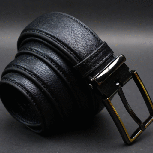 Zays Handcrafted Genuine Leather Belt for Men – Premium Quality, Adjustable, Stylish & Durable (ZMB156-Black) - Image 1