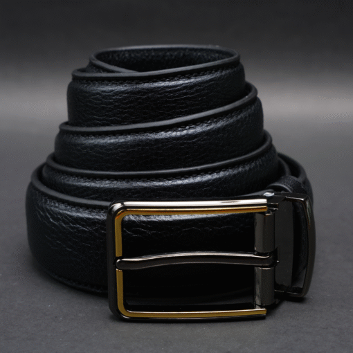 Zays Handcrafted Genuine Leather Belt for Men – Premium Quality, Adjustable, Stylish & Durable (ZMB156-Black) - Image 2