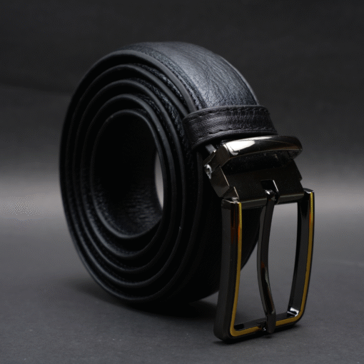 Zays Handcrafted Genuine Leather Belt for Men – Premium Quality, Adjustable, Stylish & Durable (ZMB156-Black) - Image 4