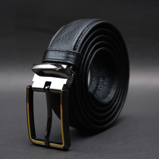 Zays Handcrafted Genuine Leather Belt for Men – Premium Quality, Adjustable, Stylish & Durable (ZMB156-Black) - Image 3