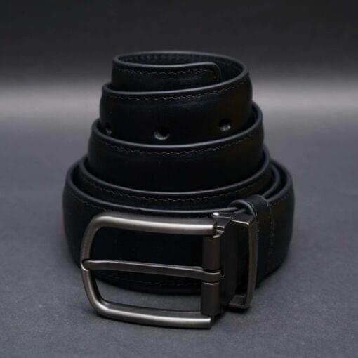 Zays Handcrafted Genuine Leather Belt for Men – Premium Quality, Adjustable, Stylish & Durable (ZMB134-Black) - Image 1