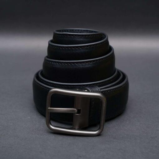 Zays Handcrafted Genuine Leather Belt for Men – Premium Quality, Adjustable, Stylish & Durable (ZMB124-Black) - Image 1
