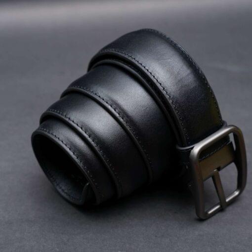 Zays Handcrafted Genuine Leather Belt for Men – Premium Quality, Adjustable, Stylish & Durable (ZMB124-Black) - Image 2