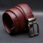 Zays Handcrafted Genuine Leather Belt for Men – Premium Quality, Adjustable, Stylish & Durable (ZMB129-Red Brown)