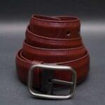 Zays Handcrafted Genuine Leather Belt for Men – Premium Quality, Adjustable, Stylish & Durable (ZMB125-Red Brown)