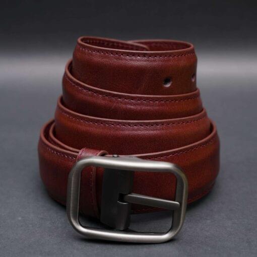 45 Zays Handcrafted Genuine Leather Belt for Men – Premium Quality, Adjustable, Stylish & Durable (ZMB125-Red Brown) - Image 1