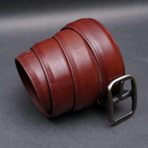 48 Zays Handcrafted Genuine Leather Belt for Men – Premium Quality, Adjustable, Stylish & Durable (ZMB125-Red Brown) - Image 2