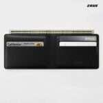Zays Handcrafted Premium Leather Bifold Short Wallet (SW101-Black) - Image 5