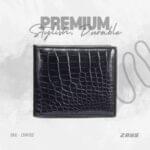 Zays Handcrafted Crocodile Embossed Premium Leather Bifold Short Wallet (SW122-Black)