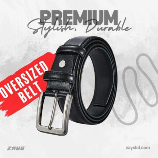 Zays Oversized Genuine Leather Belt for Men | Handcrafted 100% Full-Grain Leather | Durable & Adjustable Plus Size Belt (up to 60") - Image 1